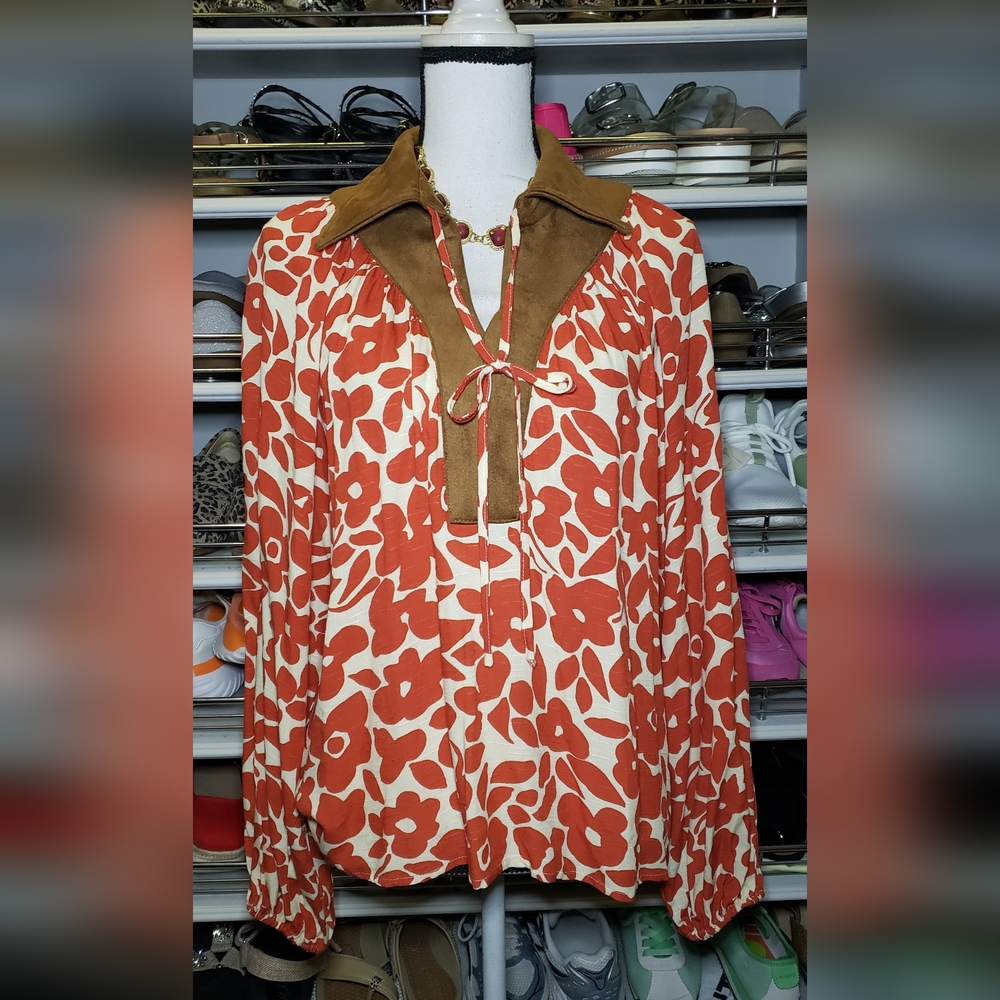 THML  Mix Media  Floral Top